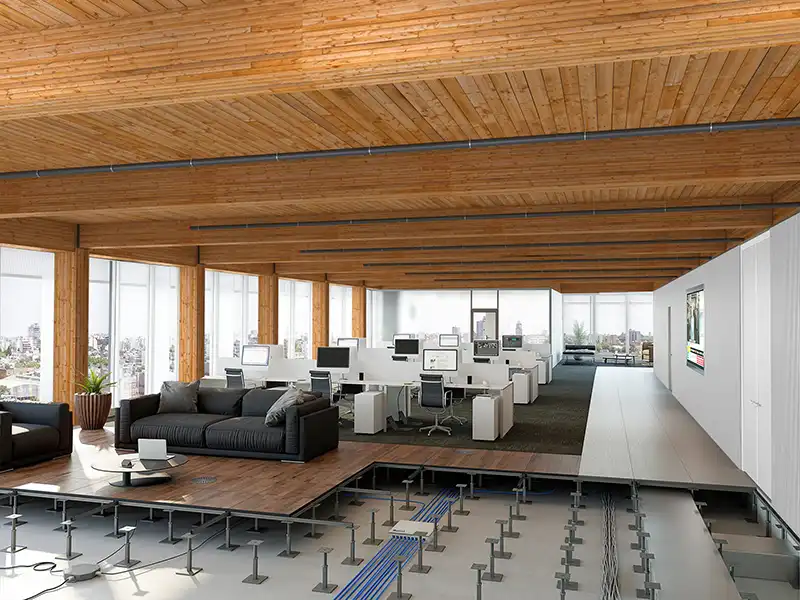 Tate Office Timber Ceiling and Access Flooring
